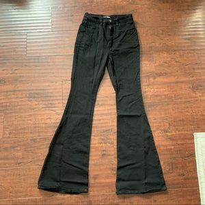 Black Super Flare Jeans Fashion Nova